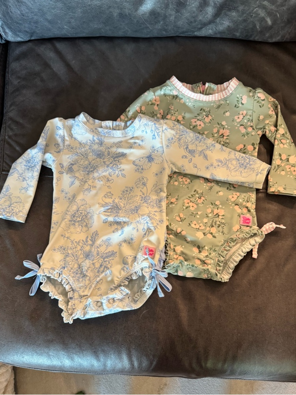 Bundle Lot Two Ruffle Butts Long Sleeve One-Piece Swimsuit